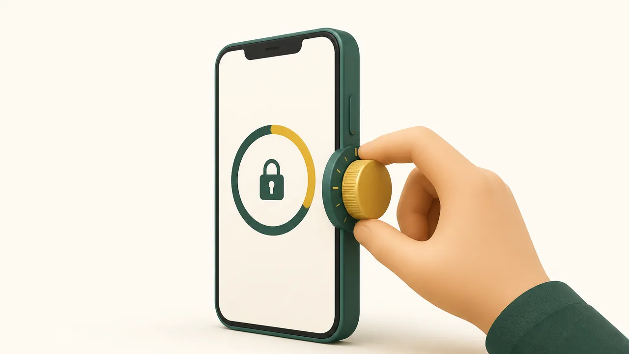 Hand turning a phone dial to set online casino limits